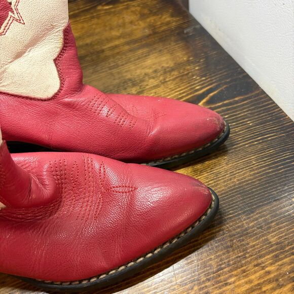 Cimarron Red And White Cowboy Boots Size 2.5 - Picture 3 of 11
